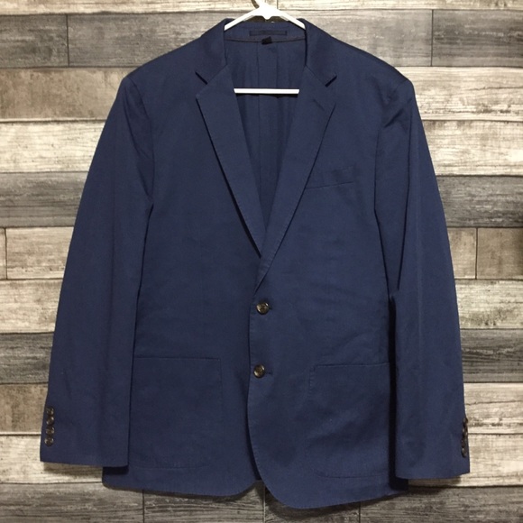 J Crew Ludlow Cotton Blazer Men’s 40S Blue 2 Button Larusmiani - Picture 4 of 11